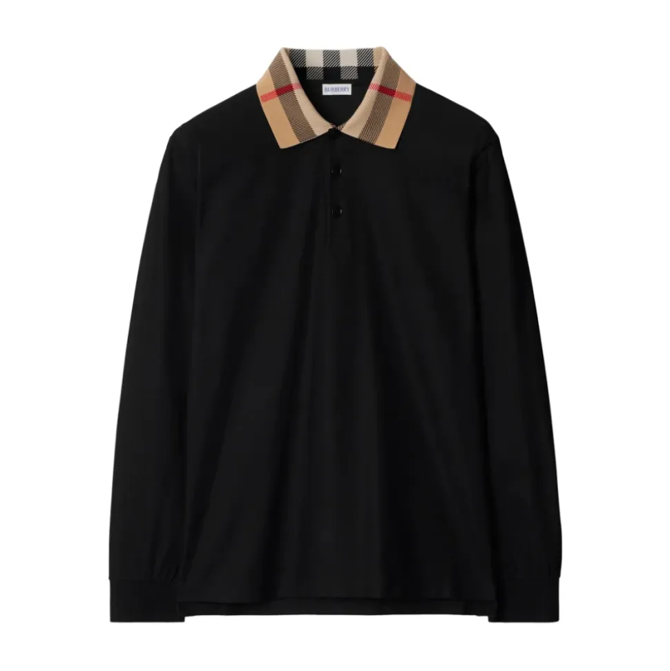Pull Noir en Piqué à Boutons