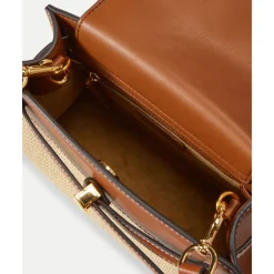 Raffia Dash Top Handle Bag