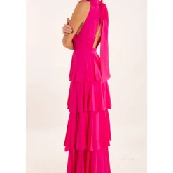 Robe à appliques fleuries FUXIA