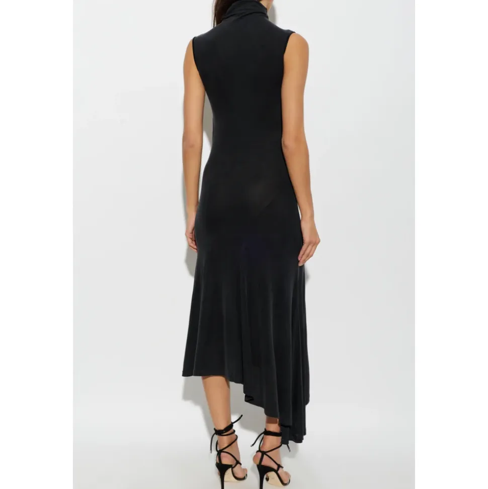 Robe asymétrique à col montant