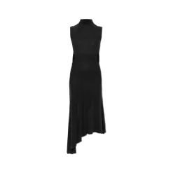 Robe asymétrique à col montant