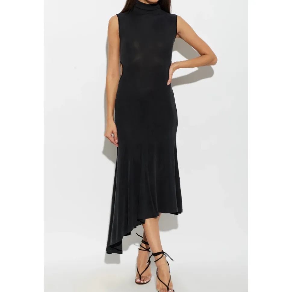 Robe asymétrique à col montant