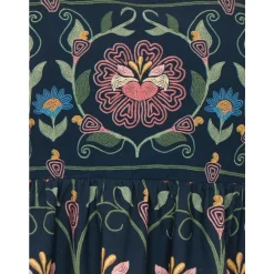 Robe Courte Jardin Fleuri Brodé