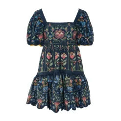 Robe Courte Jardin Fleuri Brodé
