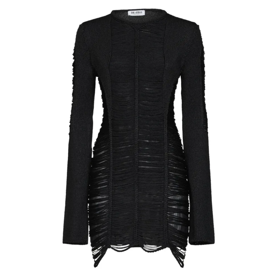 Robe en maille à franges