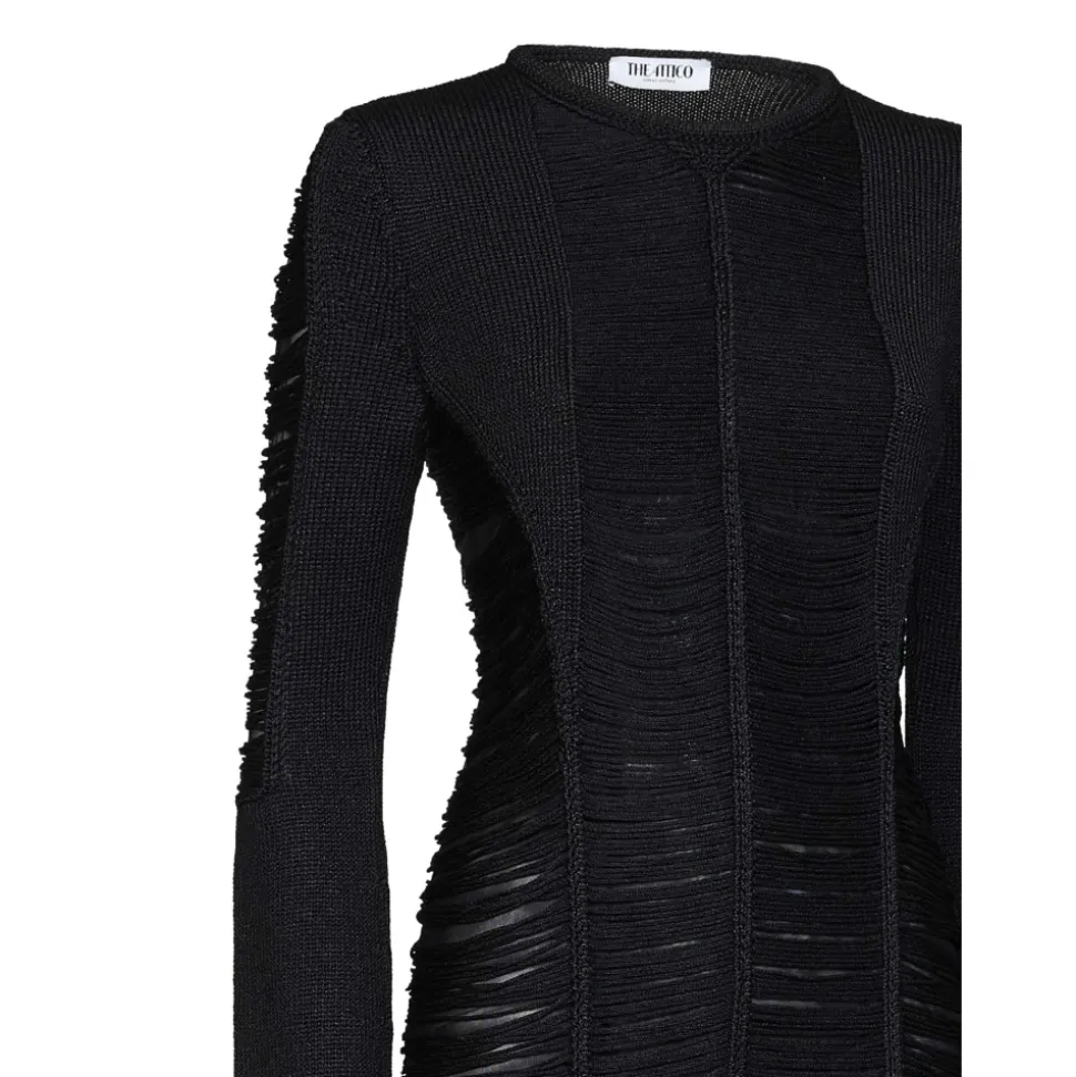 Robe en maille à franges