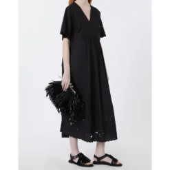Robe en popeline de coton et jersey