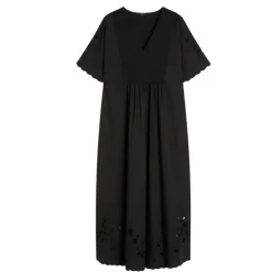 Robe en popeline de coton et jersey
