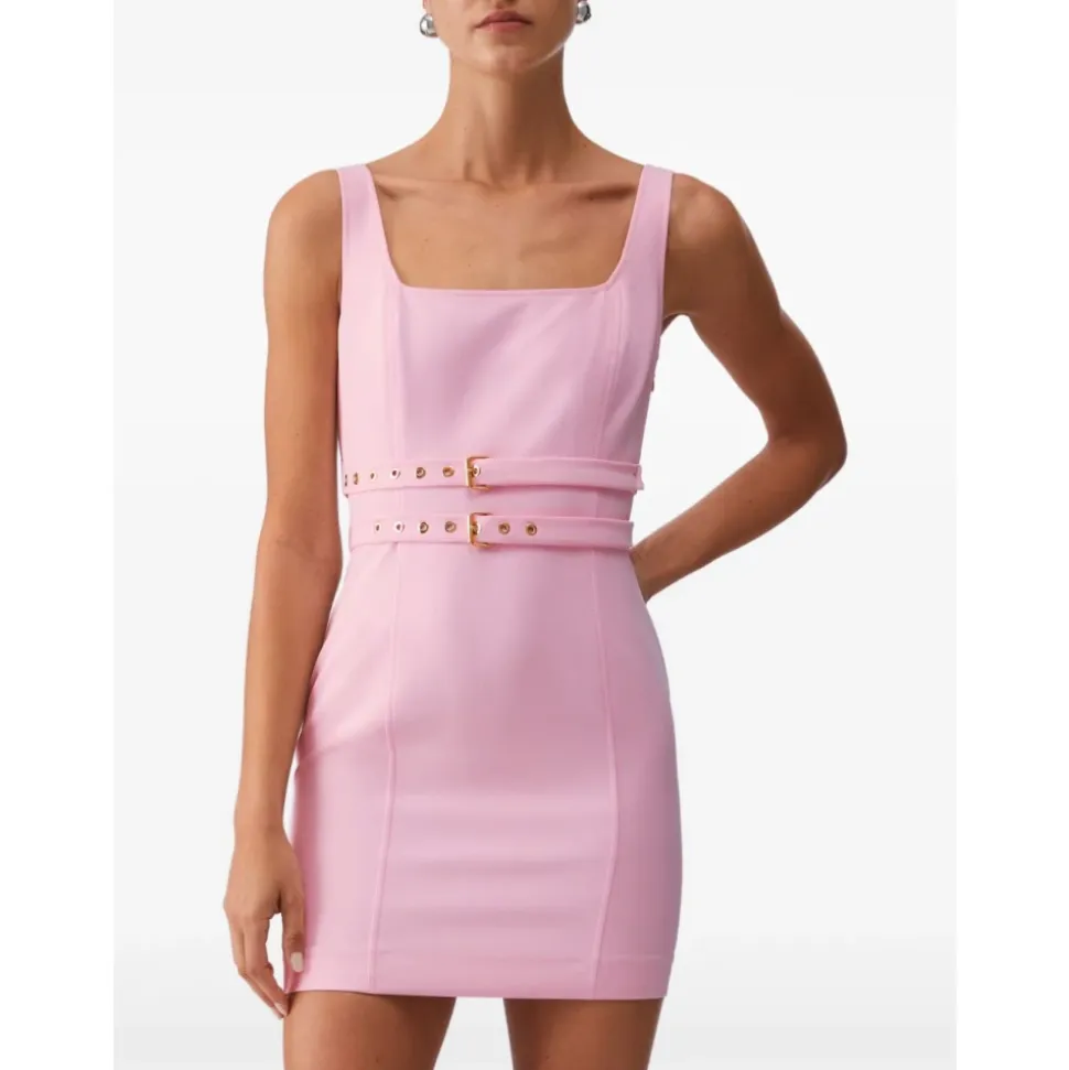 Robe fourreau courte avec boucles