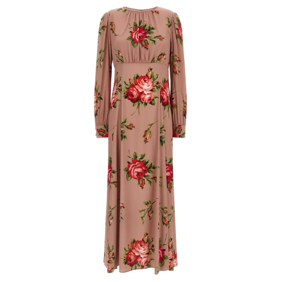 Robe Longue Bouquet Rose