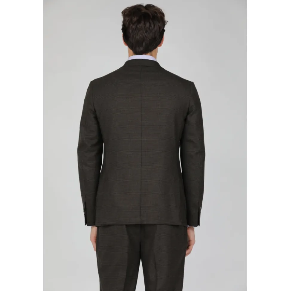 Robe Micro Damier en Laine Stretch