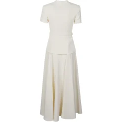 Robe mi-longue ajustée en crêpe