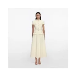 Robe mi-longue ajustée en crêpe