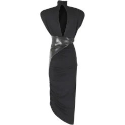 Robe mi-longue drapée Ursula