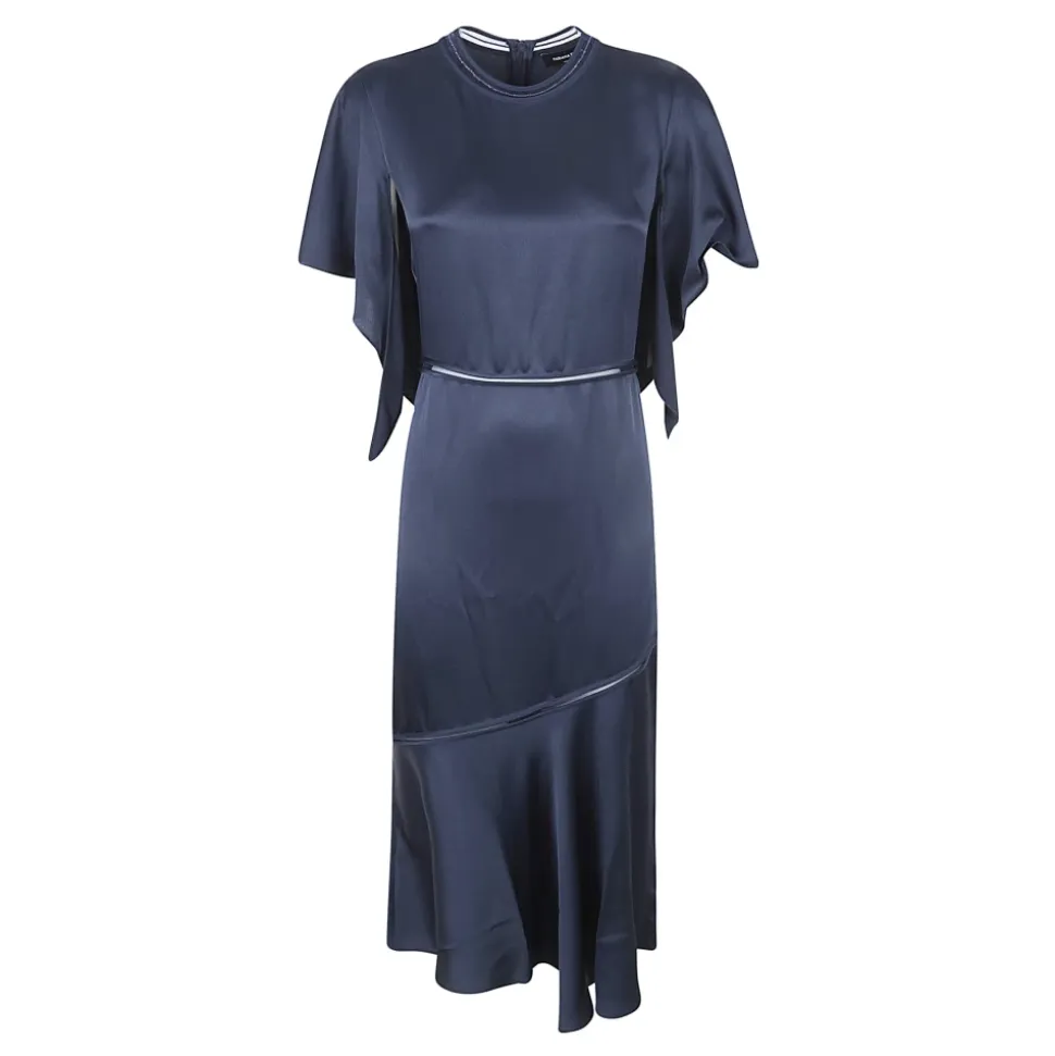 Robe Mi-longue à Volants Découpée