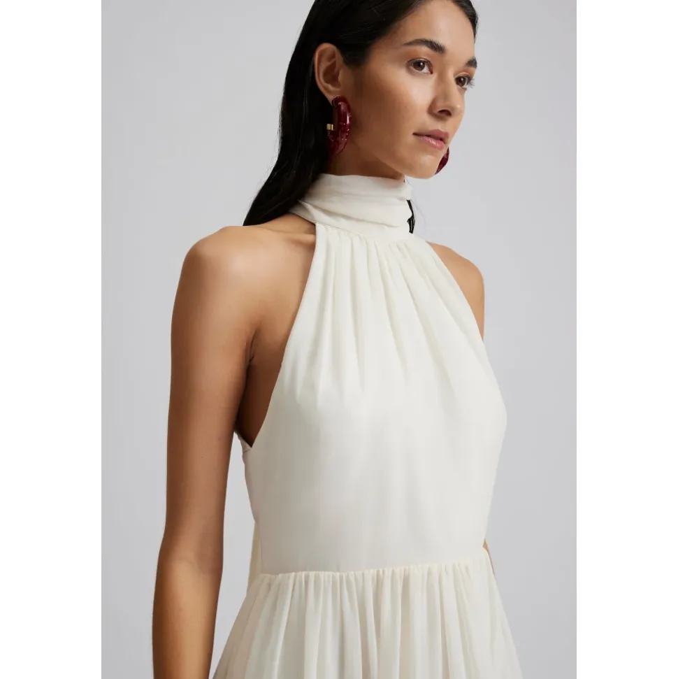 Robe Mini Blanche à Volants