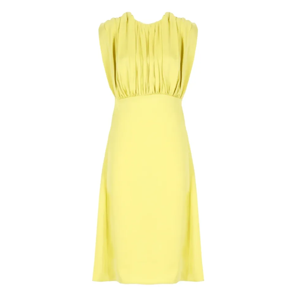 Robe Verte Sans Manches Drapée