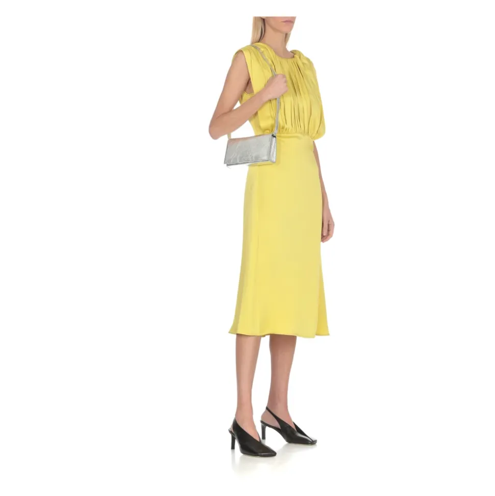 Robe Verte Sans Manches Drapée