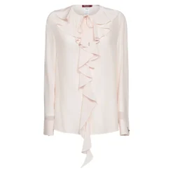 Ruffle Collar Silk Blouse