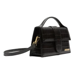 Sac à bandoulière en cuir effet crocodile