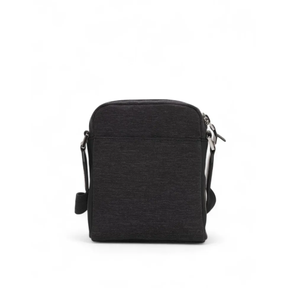 Sac bandoulière en cuir et textile