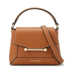 Sac bandoulière en cuir marron chameau