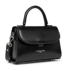 Sac bandoulière en cuir noir avec rabat