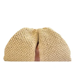 Sac bandoulière en raphia et cuir