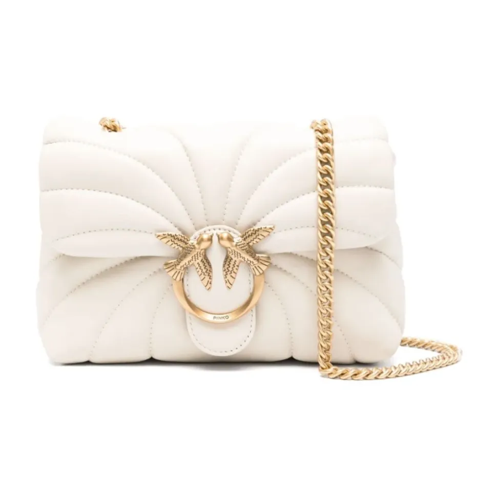 Sac à bandoulière matelassé en cuir avec chaîne