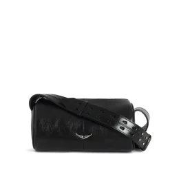 Sac Bandoulière Noir avec Logo Plaque