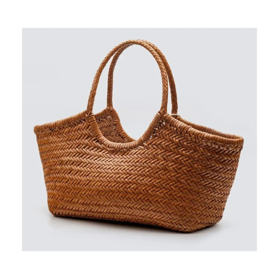 Sac cabas en cuir tissé à la main