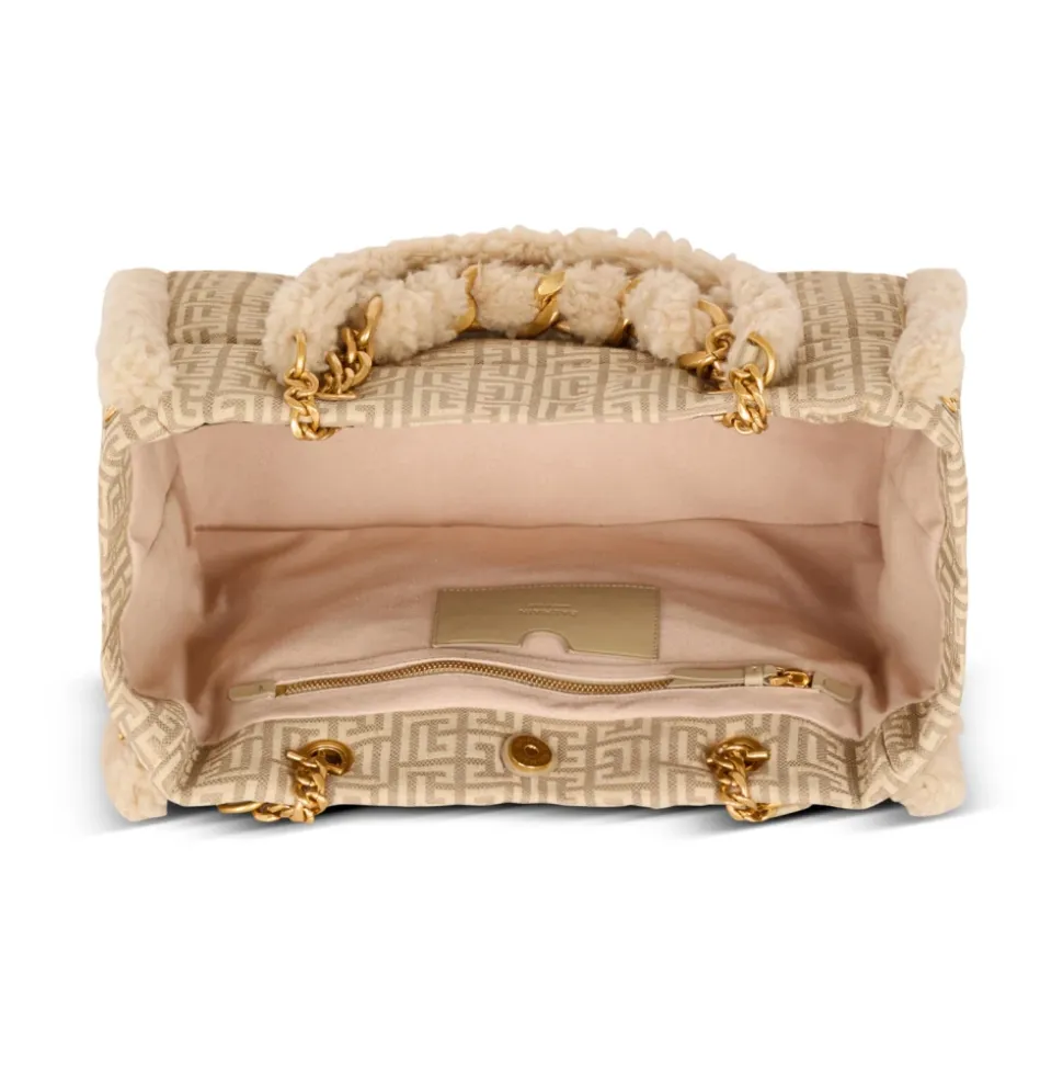 Sac cabas souple 1945 en jacquard et sherling