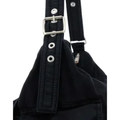 Sac Cargo Noir Tissé Unisexe
