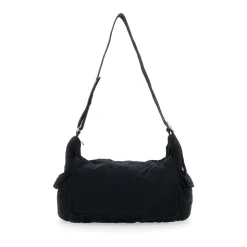 Sac Cargo Noir Tissé Unisexe