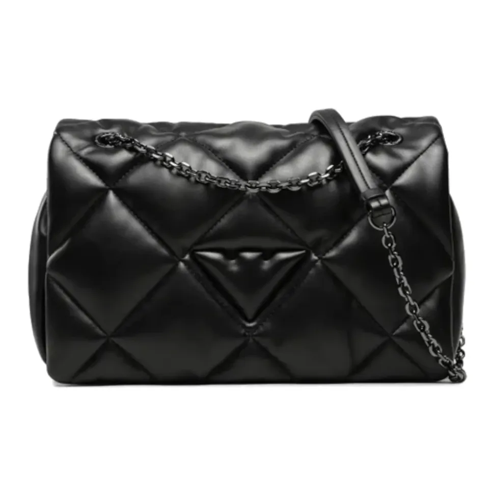 Sac de Magasinage Matelassé Noir avec Logo Aigle