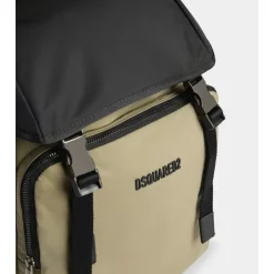 Sac à dos bicolore avec cordon de serrage ajustable et poches zippées
