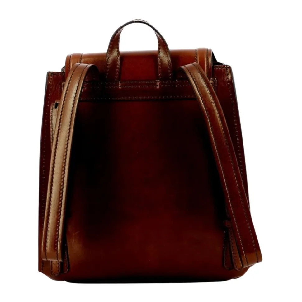 Sac à dos en cuir marron Unisexe
