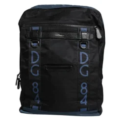 Sac à dos en nylon avec doublure léopard noir bleu