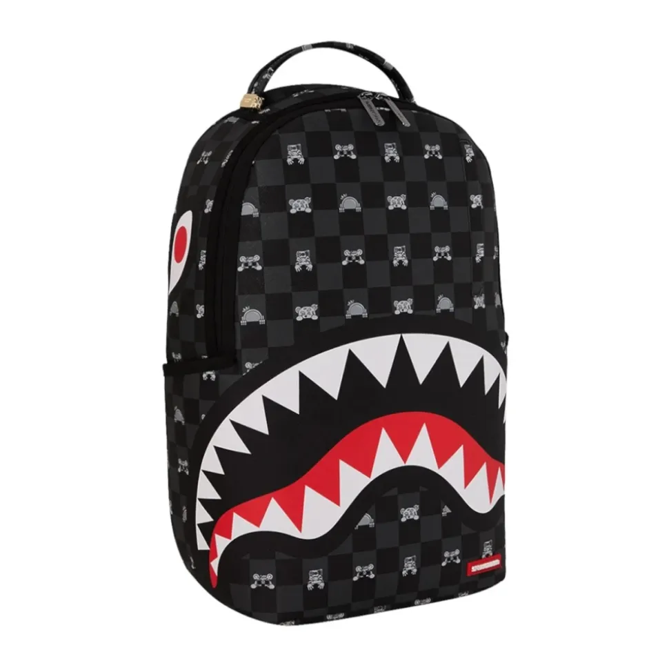 Sac à dos à motif vérifié avec personnage qui dépasse