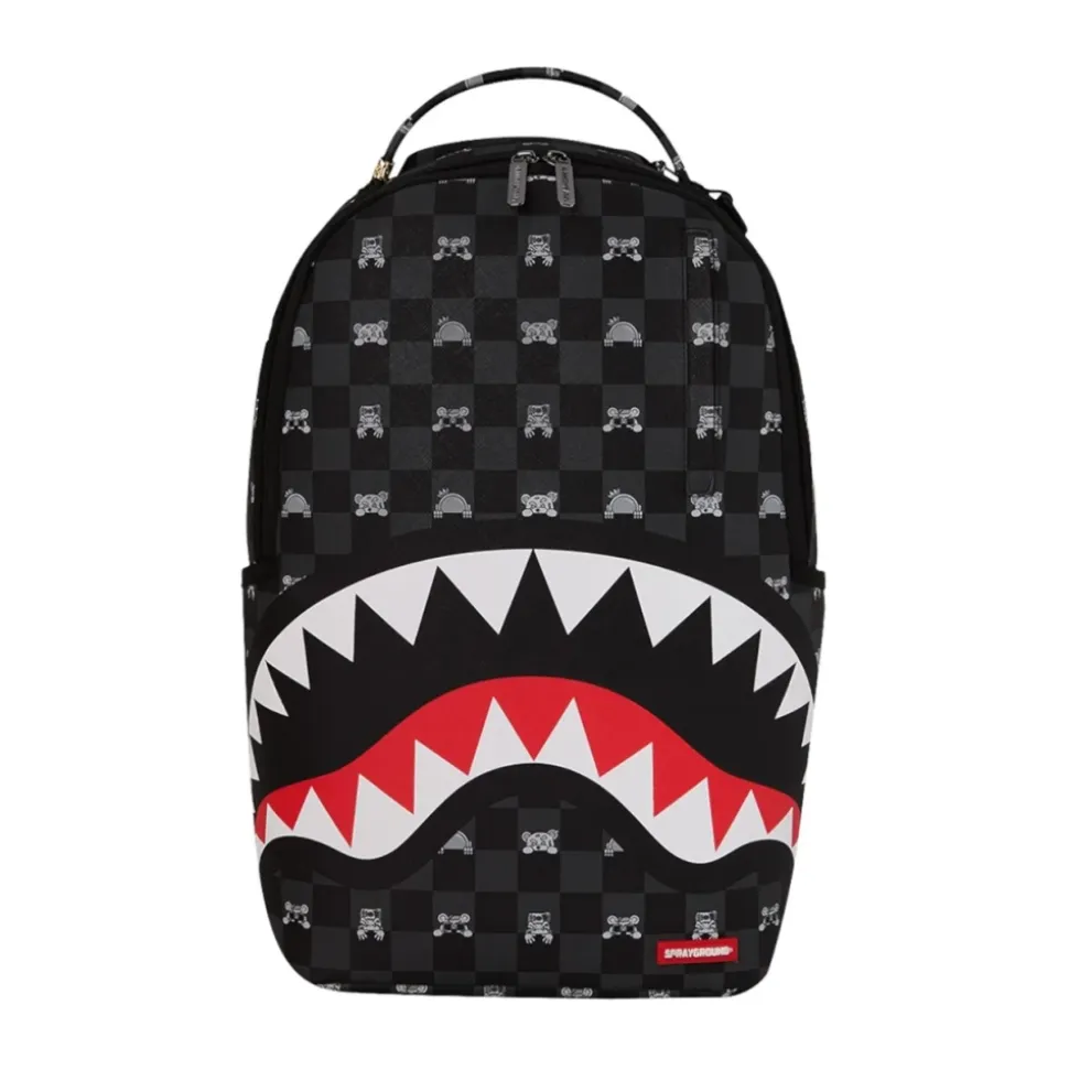 Sac à dos à motif vérifié avec personnage qui dépasse