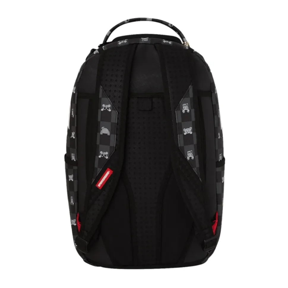 Sac à dos à motif vérifié avec personnage qui dépasse