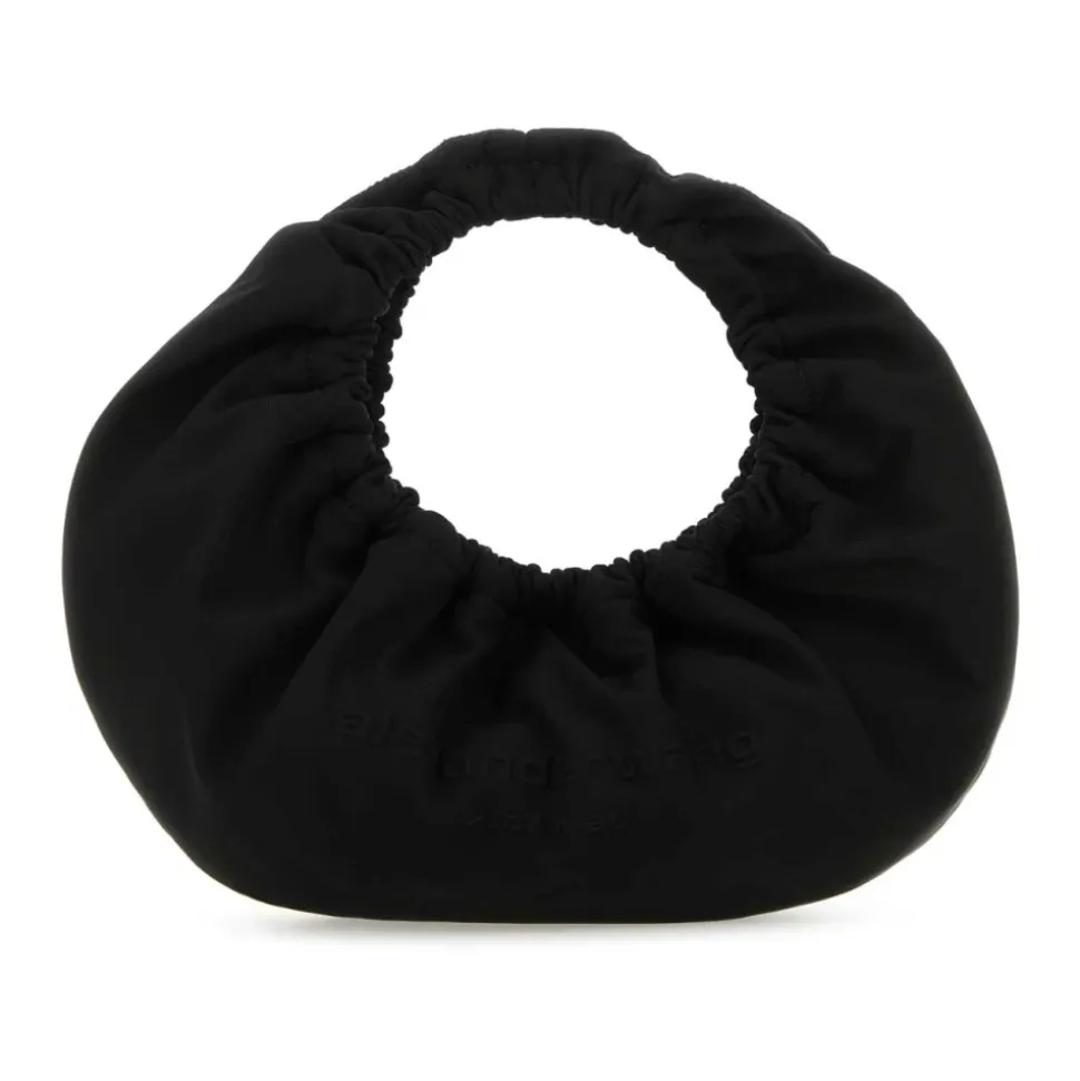 Sac à Main Demi-Lune en Tissu Noir