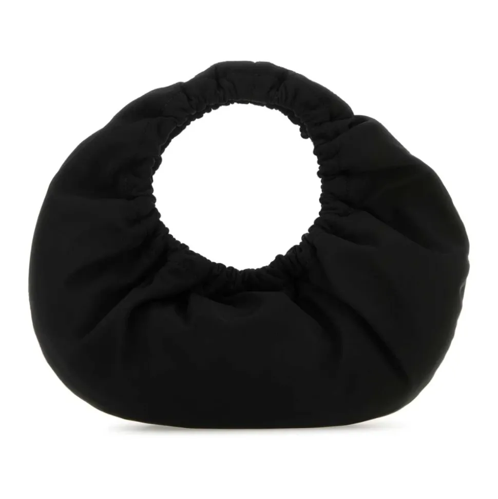 Sac à Main Demi-Lune en Tissu Noir