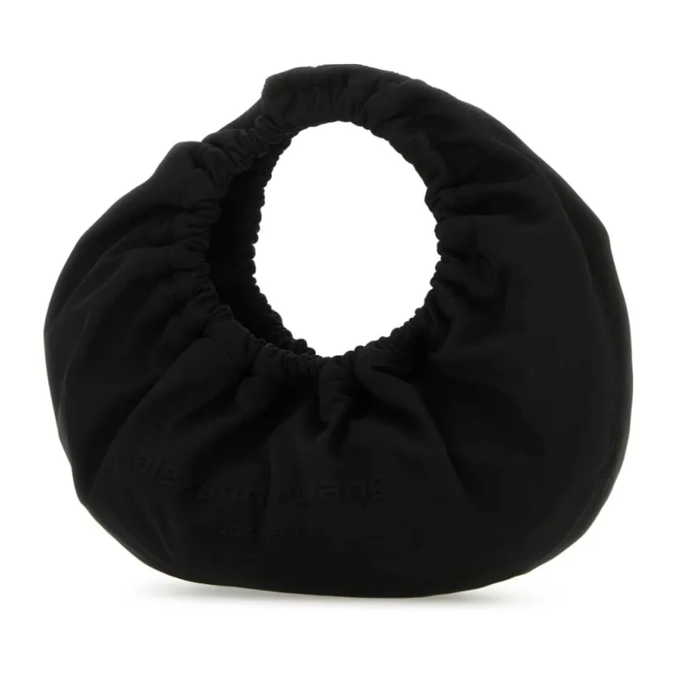 Sac à Main Demi-Lune en Tissu Noir