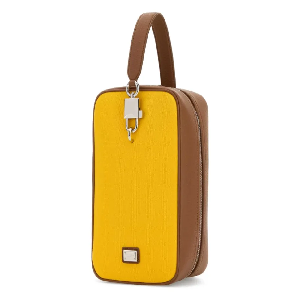 Sac à main Lock en toile et cuir de veau