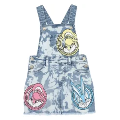Salopette en denim de coton imprimé