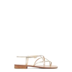 Sandale à bride en cuir laminé