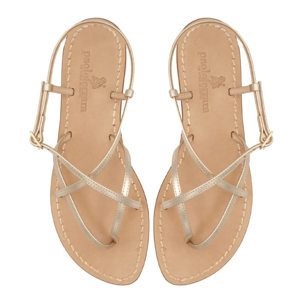 Sandale à bride en cuir laminé
