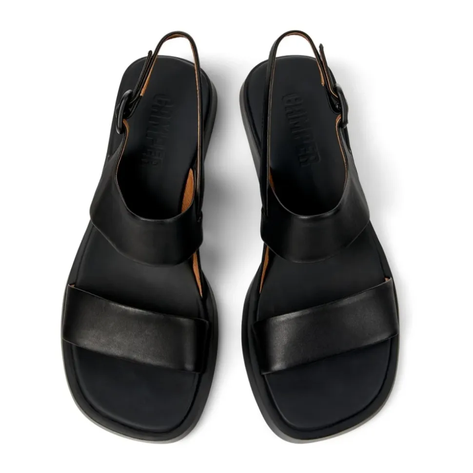Sandale en cuir noir Dana