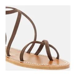 Sandales Basses en Cuir et Daim